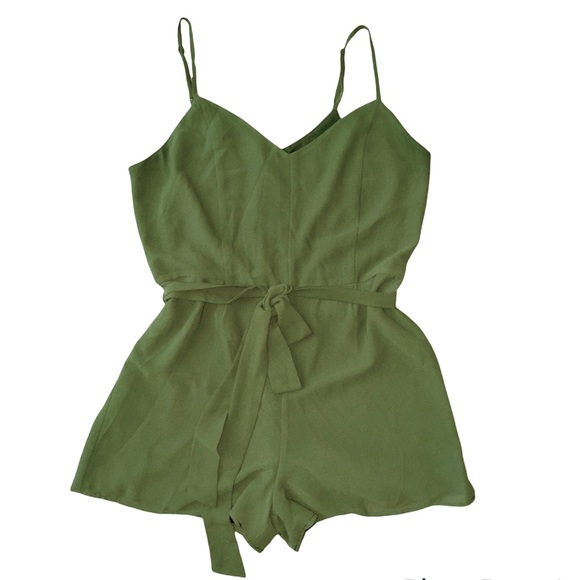 Naked Zebra Olive Green Romper - Picture 2 of 7